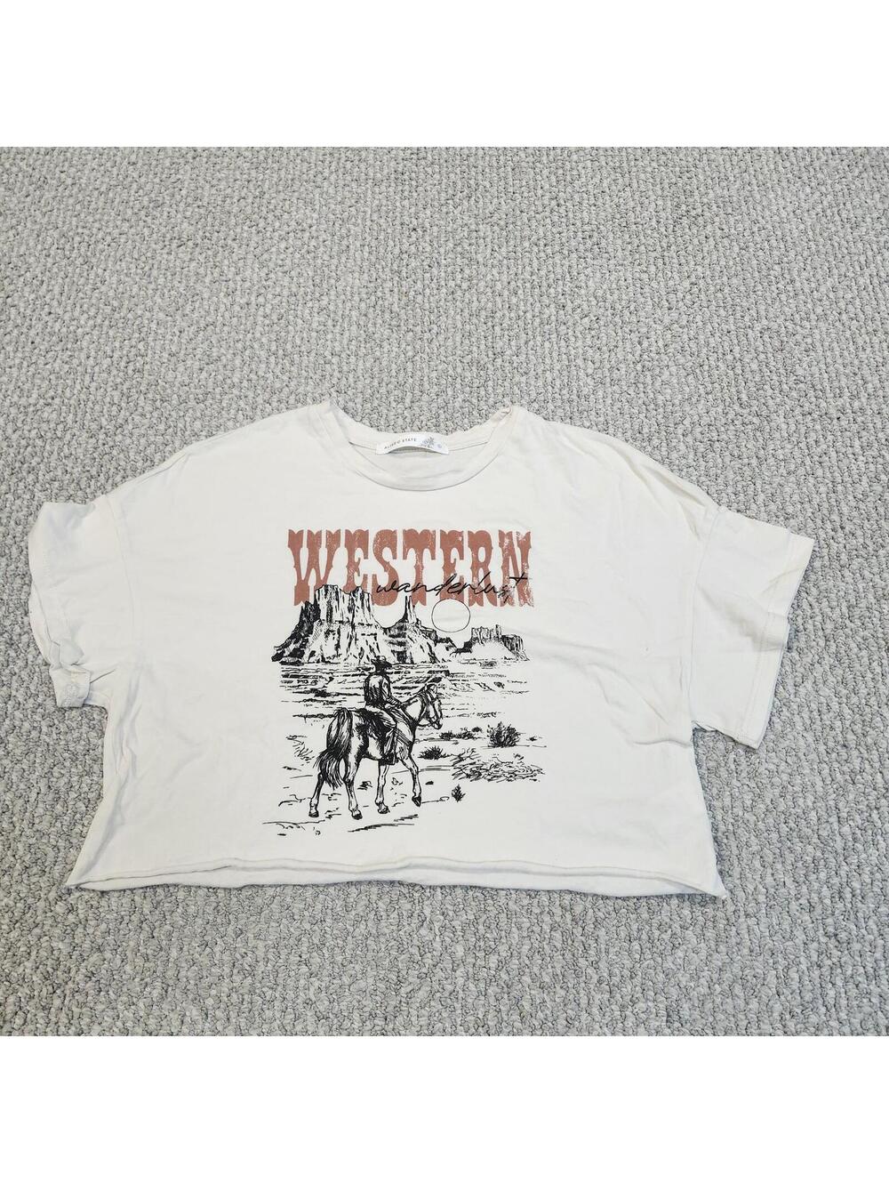 ALTARD STATE Western Graphic Crop T-Shirt Size Small